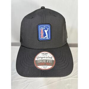 PGA TOUR Mens Black Performance Baseball Cap Imperial True Fit UPF 50+ One Size